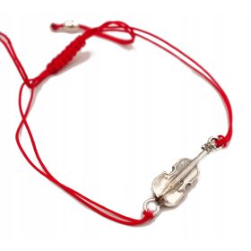 Nežna, elegantna srebrna zapestnica - majhna violina