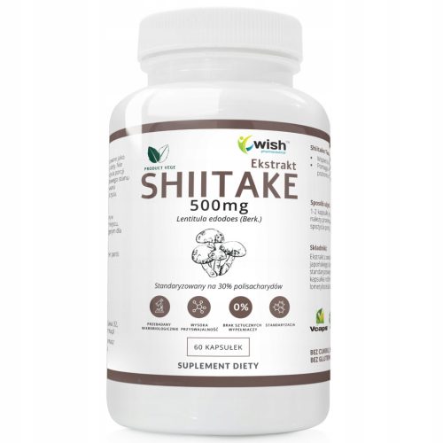 Shiitake 500mg ekstrakt z 30% polisaharidi za imunsko odpornost - 60 kapsul