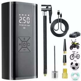 Električna kolesarska črpalka zrak črna 6000mAh