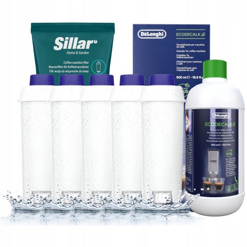 Sillar 5x vodni filtri za kavni aparat Delonghi + odstranjevalec vodnega kamna
