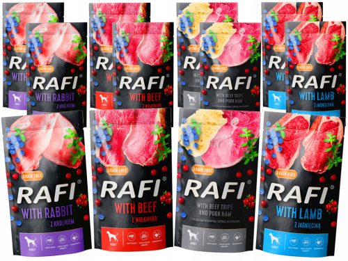 RAFI - MOKRA MEŠANICA HRANE ZA PSE - RAZNO BARVITIH OKUSOV 12X500G