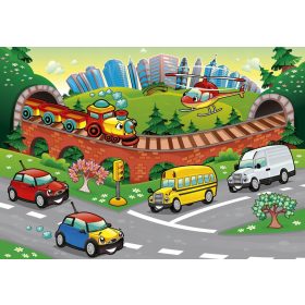 Otroška fototapeta avtomobili vlak 312 x 219