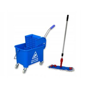    Voziček za čiščenje tal z mopom, s stiskalnico vozička Sherman