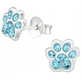 Srebrni Uhani z Modno Oblikovanimi Pasjimi Tačkami Srebrni