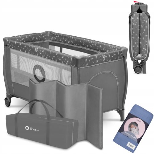 DVOJNA potovalna posteljica Lionelo Stefi Plus + bambusova plenica Lionelo LO-BAMBOO SWADDLE
