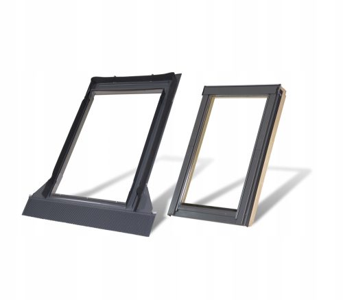 Strešno okno z obrobo RoofLITE+ SLIM PINE - DPY B900, 78x140 cm, leseno