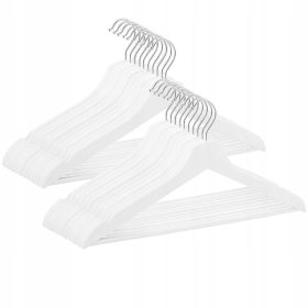 Viseče obešalo za plašče iz belega lesa Springos