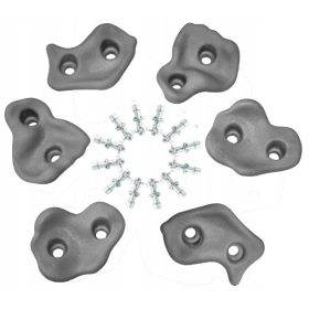 Ročaji za plezalne kamne za otroke - 6 kosov v sivi barvi