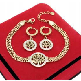 ZLATO DREVESO SREČE, KOMPLET NAKITA IZ KIRURŠKEGA JEKLA