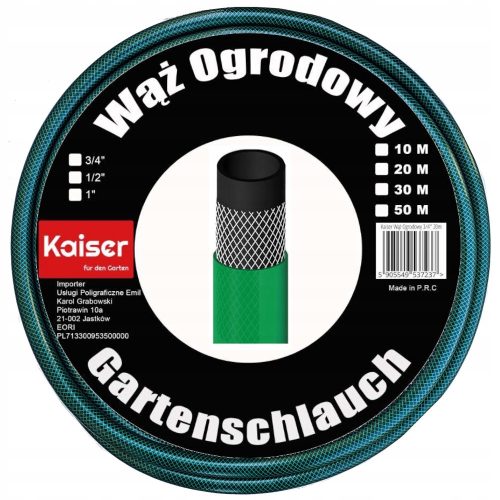VODNI CEV ZA VRT 50M 3/4" KAJZER, 3-SLOJNA