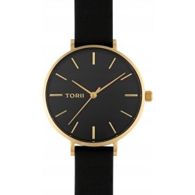   enska ura Torii G37BL.BG, elegantna črna zapestna ura za dame