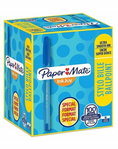 Revolutionary Blue Ballpoint Pen Paper Mate Inkjoy 100 CAP M (100 pcs)
