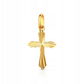 Zlato obesek z diamantom KRIŽ 585
