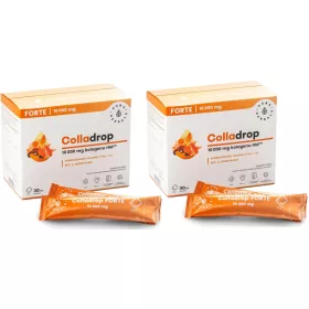   2× Aura Herbals Colladrop Forte 10. 000 mg - hidroliziran morski kolagen tipa I in III, vitamin C in koencim Q10, 30 vrečk