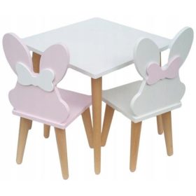  Miza 50/50cm + 2 stola Pucuś zajec s pentljo