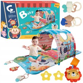   VELIKA INTERAKTIVNA GIMNASTIČNA PODLOGA Z TUNELOM ZA OTROKE 4V1