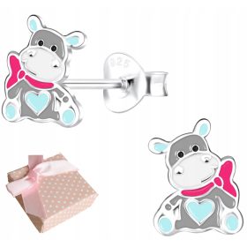 Srebrni uhani otrok deklica Hipoptam