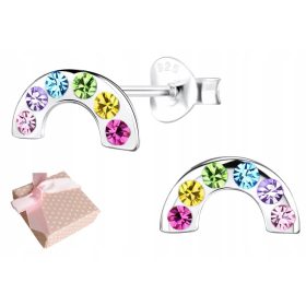 Srebrni uhani mavrica za deklico 925 srebro