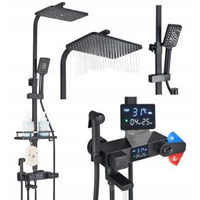 Tuš set ČRNI TERMOSTAT Bide LCD