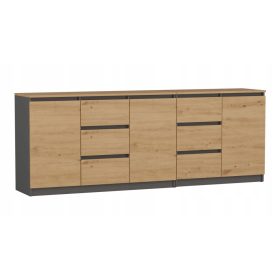 Komoda TopEshop Costa 200 x 40 x 75 cm antracit mat