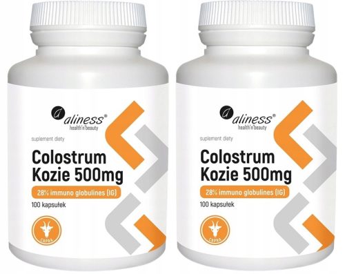 Kozje kolostrum Aliness 28% IG 500 mg - Dopolnilo za krepitev imunosti, 200 kapsul