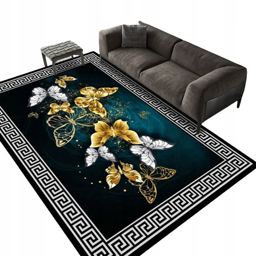 Nordijska preproga s cvetličnim vzorcem in metulji 140 x 200 cm