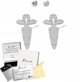   Srebrni uhani s korenčkom za otroke 925 Darilo Nakit BREZPLAČNO POSVETILO