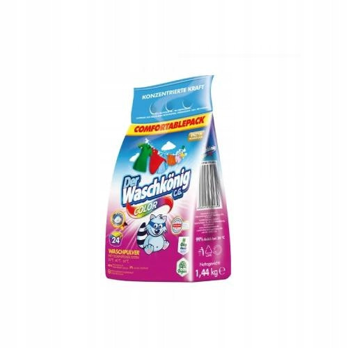 Optimized Name: Der Waschkönig Barvni Pralni Prašek za Tkanine 1,44 kg

Optimized Description: 
Der Waschkönig barvni pralni prašek za tkanine je učinkovit detergent primeren za pranje obarvanih tkani
