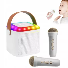   Mini karaoke stroj z Bluetooth zvočnikom in 2 brezžičnima mikrofonoma