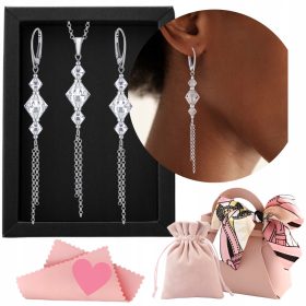 Izjemen ženski komplet nakita iz srebra 925 s kristali