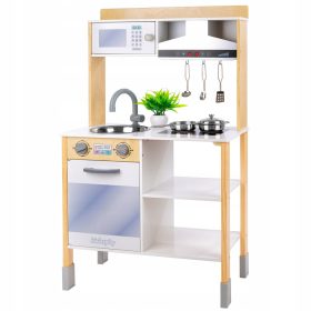   DREVENA OTROŠKA KUHINJA KINDERPLAY Z INTERAKTIVNO NAPA IN DODATKI 100cm