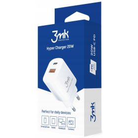  3mk Superhitri stenski polnilec USB-C, USB-A, QC 3.0 PD 20W hitro polnjenje