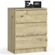 Komoda Akord K60 3SZ 60 x 40 x 77 cm mat artisan hrast