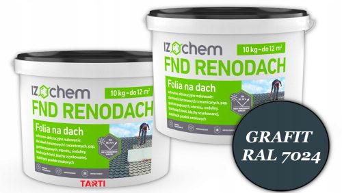 IZOCHEM FND Renodach Elastična Folija za Sanacijo Strehe, 20 kg, Grafit RAL 7024 x 2