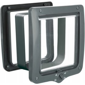 Nihajna vrata Trixie 4-smerna z tunelem 24x28 cm siva