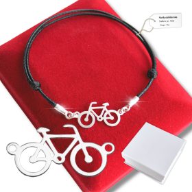 Srebrna kolesarska zapestnica z verižico Bicycle 925