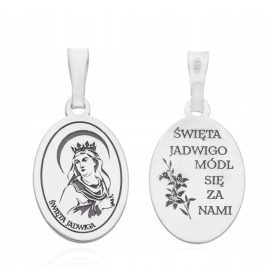 Srebrni medaljon Sveta Jadwiga Ag 925 rodiniran MDC064