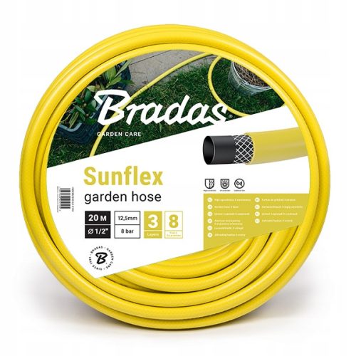 Vrtna cev znamke Bradas Sunflex rumena 1/2" 50 m