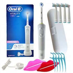   Električna zobna ščetka Oral-B Vitality 100 SENSI UltraThin v beli barvi