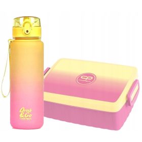   CoolPack 600 ml steklenica za vodo in škatla za malico Gradient Peach set