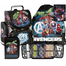  Šolski set Paso Avengers 5v1 za fante - nahrbtnik, peresnica, torba, mapa in zvezek AV23DD-260