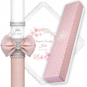   Krščanska sveča in prt za obhajilo, personalizirana sveča za krst