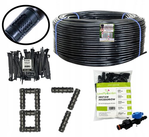 DripLine 16mm 100m s kompenzacijo 87 dodatkov Super močna cev
