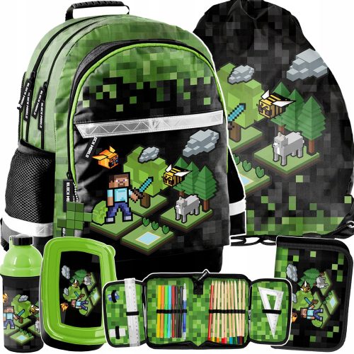 Večnamenski šolski nahrbtnik Minecraft Paso Multicolored 22 let