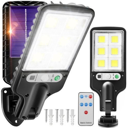 Ulična svetilka na sončno energijo z 72 LED COB, senzorjem gibanja in zmierzchu