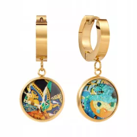  Pozlačeni uhani s potiskom Guell SADVA