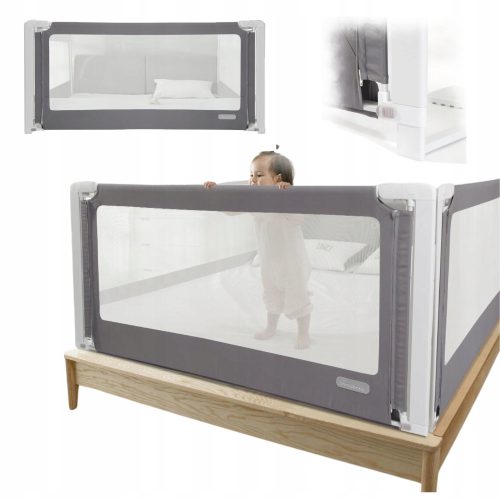 Posteljna ograja Primabobo Lux 160 cm siva