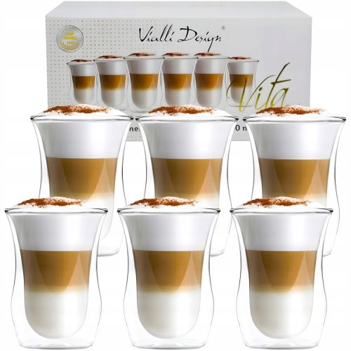 Vialli Design Termo Kozarci za Latte 300 ml 6 kos.