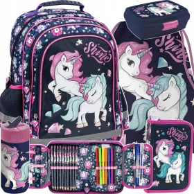 Cute Unicorn School Backpack Set for Girls with 5 Pieces