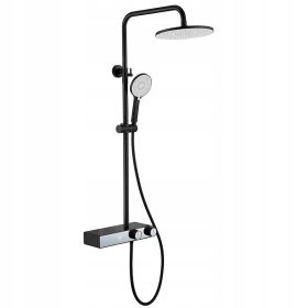   Nadometna tuš garnitura Hydrosan tuš armatura z deževno prho F12B Czarna LCD